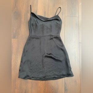 Sunday best aritizia small satin cowl neck mini dress women black